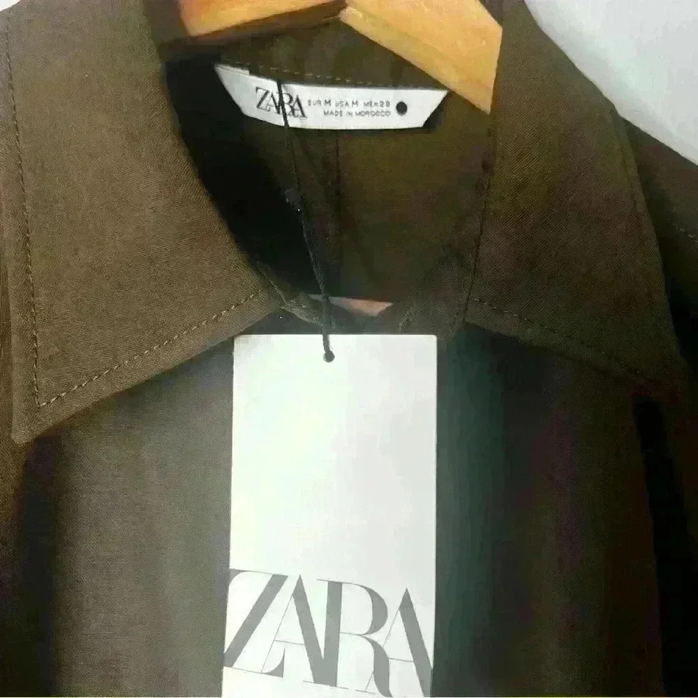 Zara Brown Button Down Dress Shirt Style 9043/631 - Picture 3 of 4